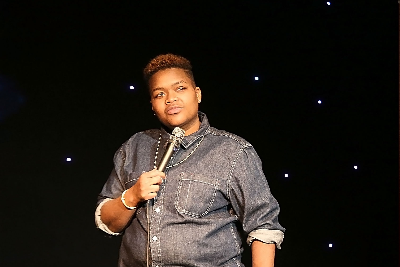 Sam Jay performs on stage at Esthers Follies during the 2019 SXSW Conference and Festivals at the Paramount Theatre on March 11, 2019 in Austin, Texas. (Gary Miller/FilmMagic/Getty Images)