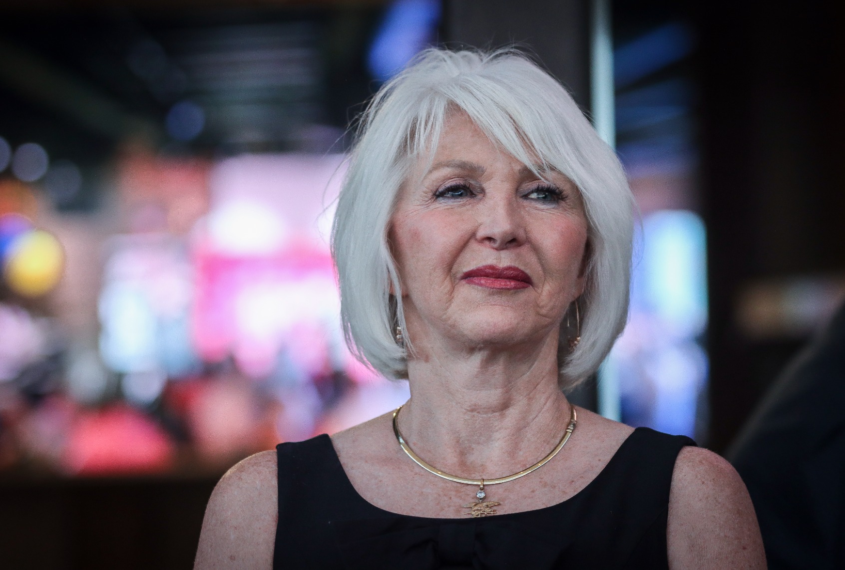 Mesa County Clerk and Colorado Republican candidate for secretary of state Tina Peters reacts to early election returns during a primary night watch party at the Wide Open Saloon on June 28, 2022 in Sedalia, Colorado. (Marc Piscotty/Getty Images)