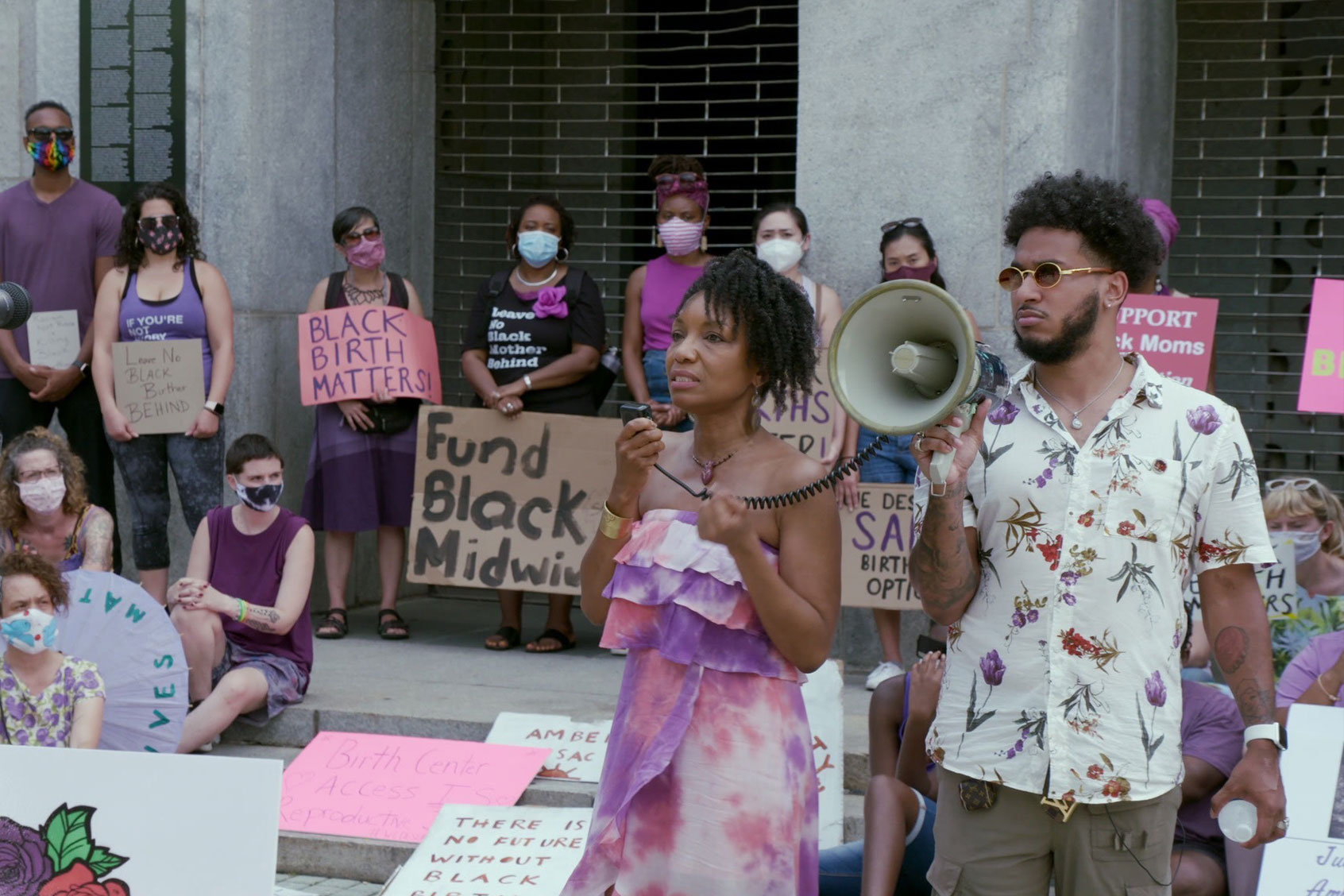 Shawnee Benton Gibson and Bruce McIntyre III in ﻿"Aftershock" (Hulu/Onyx Collective)