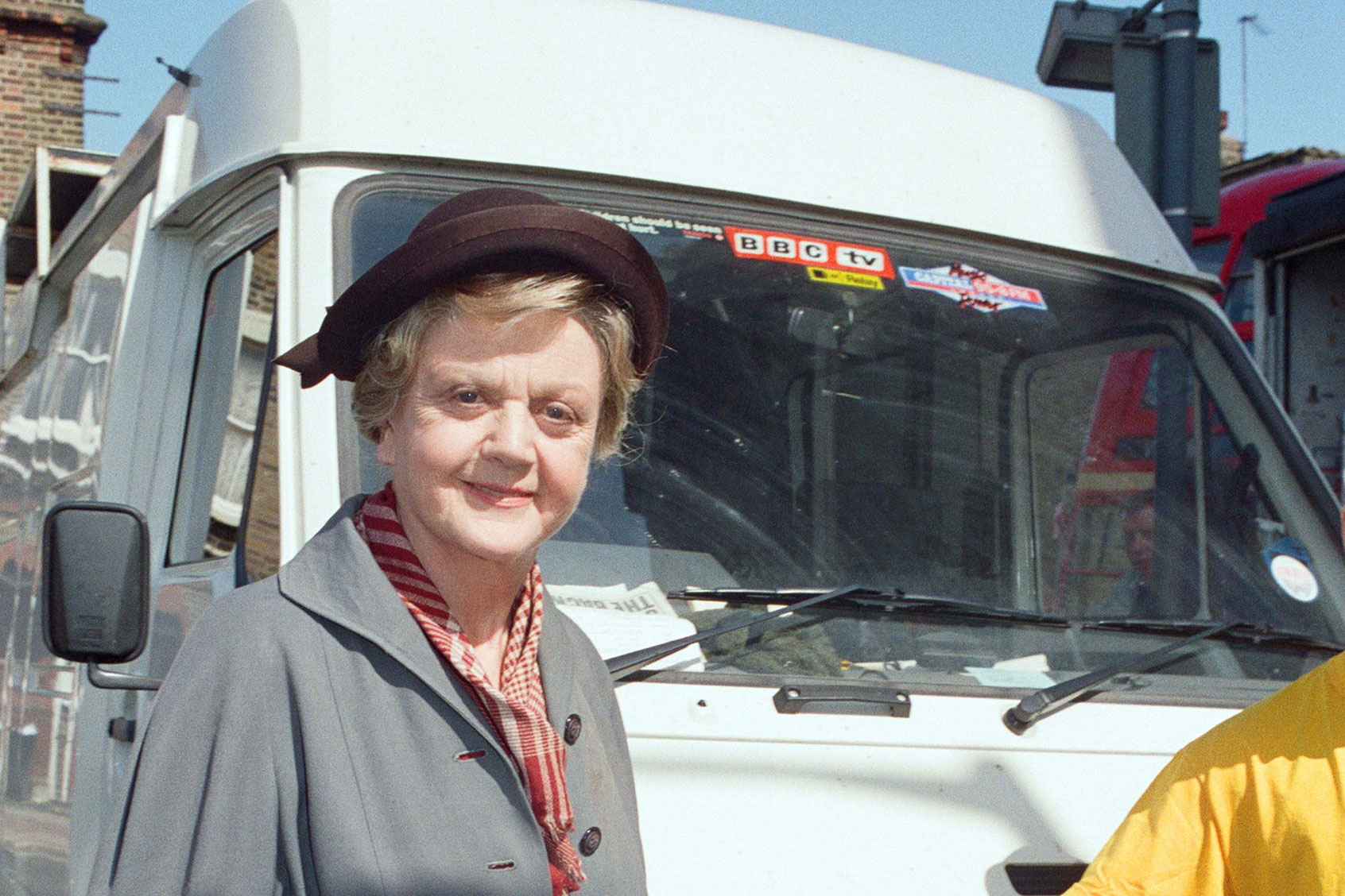 Angela Lansbury on set of 'Murder She Wrote', 19th May 1992. (Julian Brown/Mirrorpix/Getty Images)