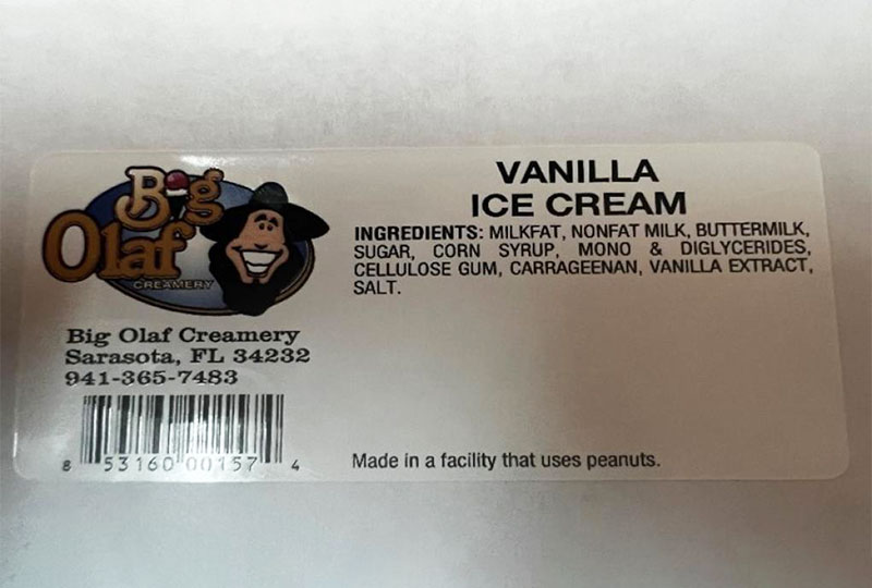 Big Olaf Brand Ice Cream Products