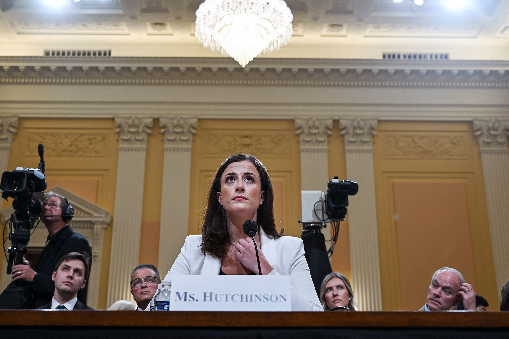 Cassidy Hutchinson, a top former aide to Trump White House Chief of Staff Mark Meadows, testifies during the sixth hearing by the House Select Committee to Investigate the January 6th Attack on the U.S. Capitol in the Cannon House Office Building on June 28, 2022 in Washington, DC. (Brandon Bell/Getty Images)