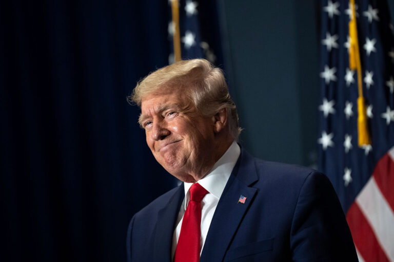 Former U.S. President Donald Trump speaks during the America First Agenda Summit, at the Marriott Marquis hotel July 26, 2022 in Washington, DC. (Drew Angerer/Getty Images)