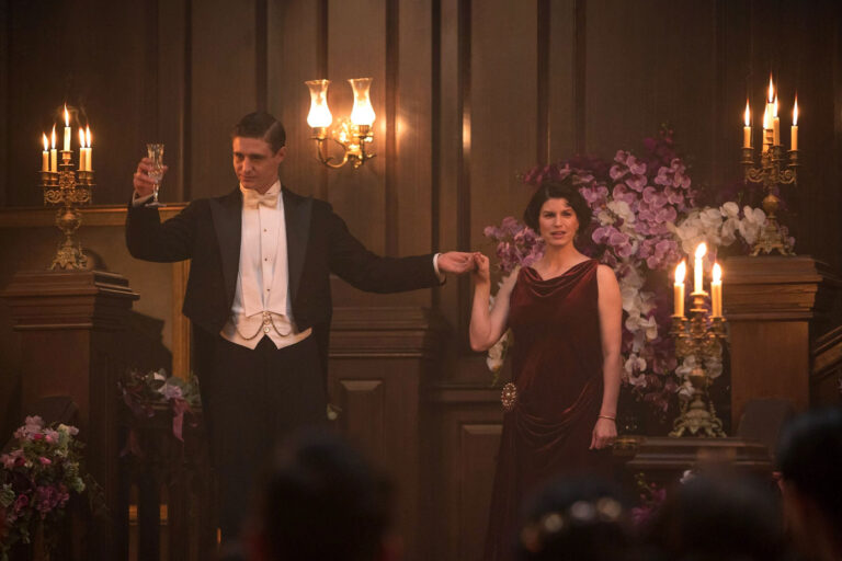 Max Irons as Malcolm Foxworth and Jemima Rooper as Olivia Winfield Foxworth in "Flowers in the Attic: ﻿The Origin" (A+E/Lifetime)