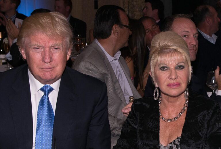 Donald Trump, Ivana Trump, Eric Trump and Lara Yunaska attend The Eric Trump 8th Annual Golf Tournament at Trump National Golf Club Westchester on September 15, 2014 in Briarcliff Manor, New York. (Photo by Dave Kotinsky/Getty Images)