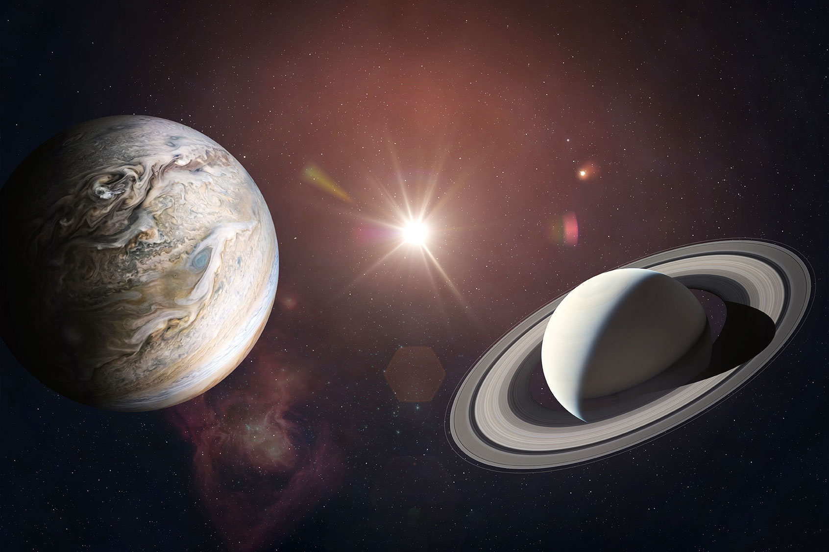 Jupiter and Saturn (NASA/iStock/Getty Images)