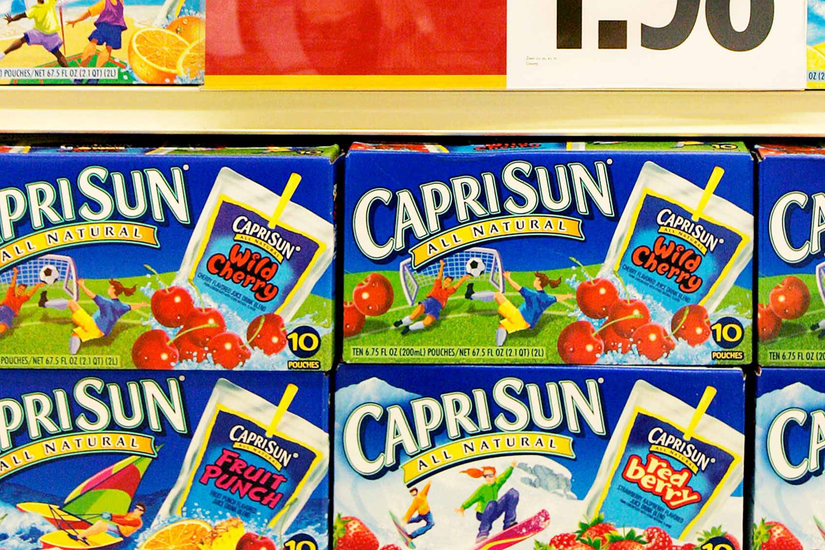 CapriSun drink on the shelves at a Raley's supermarket in Pleasanton, California. (Photo by (Kimberly White/Corbis via Getty Images)
