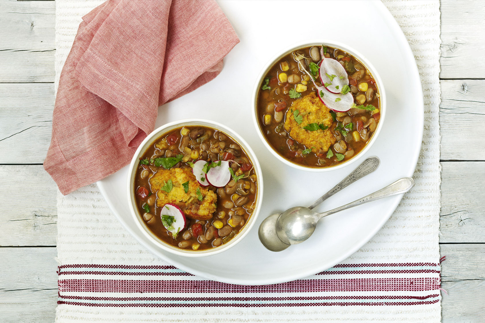 Cornbread Dumpling Pinto Chili (Getty Images/Carin Krasner)