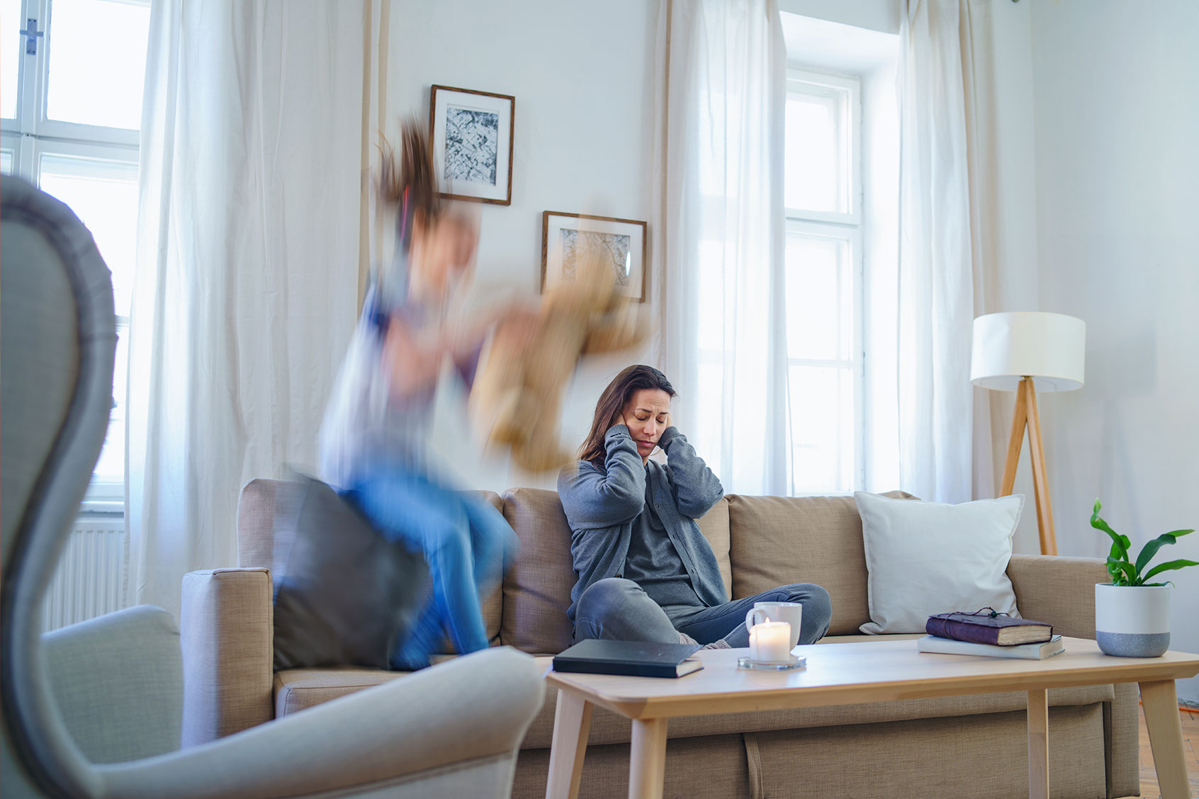 Stressed exhausted mother (Getty Images/Halfpoint Images)