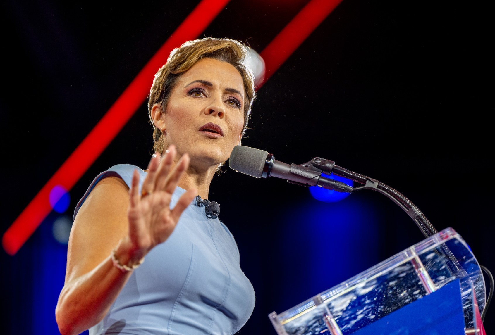 Republican nominee for Arizona governor Kari Lake speaks at the Conservative Political Action Conference (CPAC) at the Hilton Anatole on August 06, 2022 in Dallas, Texas. (Brandon Bell/Getty Images)