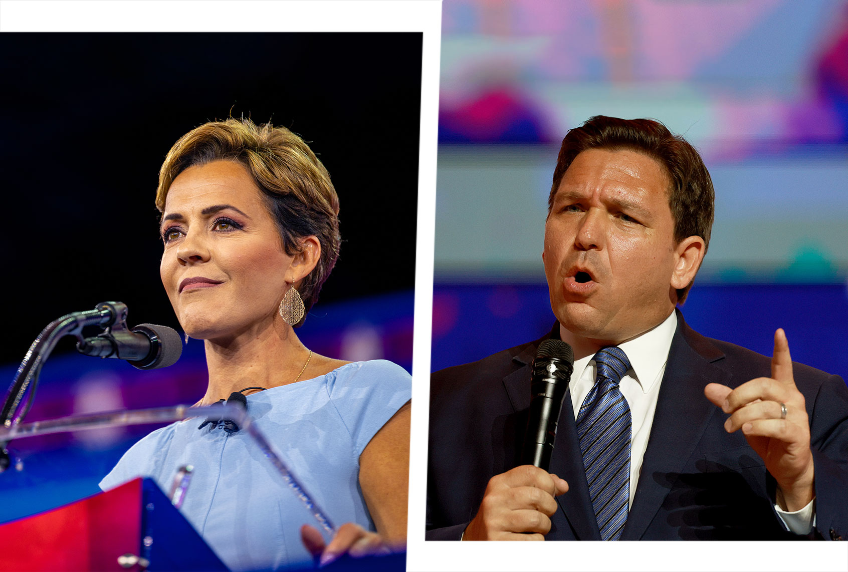 Kari Lake and Ron DeSantis (Photo illustration by Salon/Getty Images)