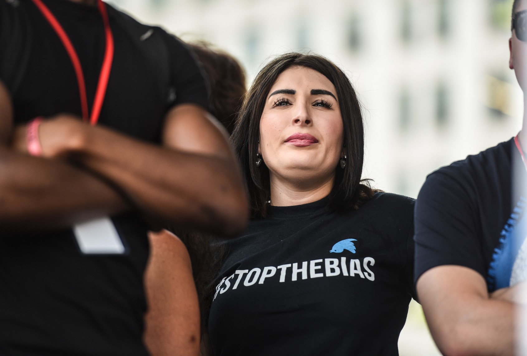 Laura Loomer waits backstage during a "Demand Free Speech" rally on Freedom Plaza on July 6, 2019 in Washington, DC. (Stephanie Keith/Getty Images)