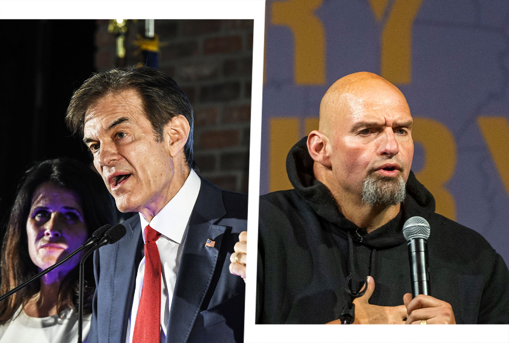 Republican U.S. Senate candidate Mehmet Oz and Democratic Senate candidate Lt. Gov. John Fetterman (Photo illustration by Salon/Getty Images)