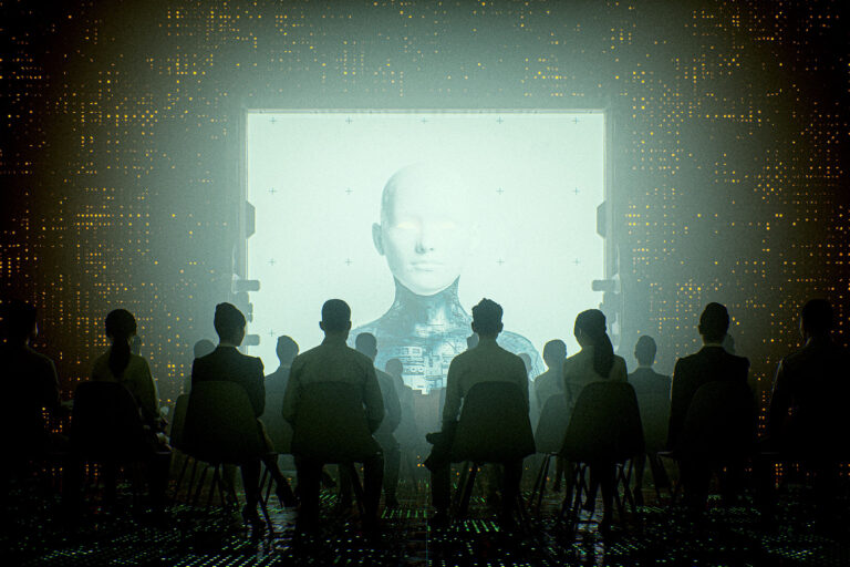 Futuristic Robot AI Leadership Concept (Getty Images/gremlin)