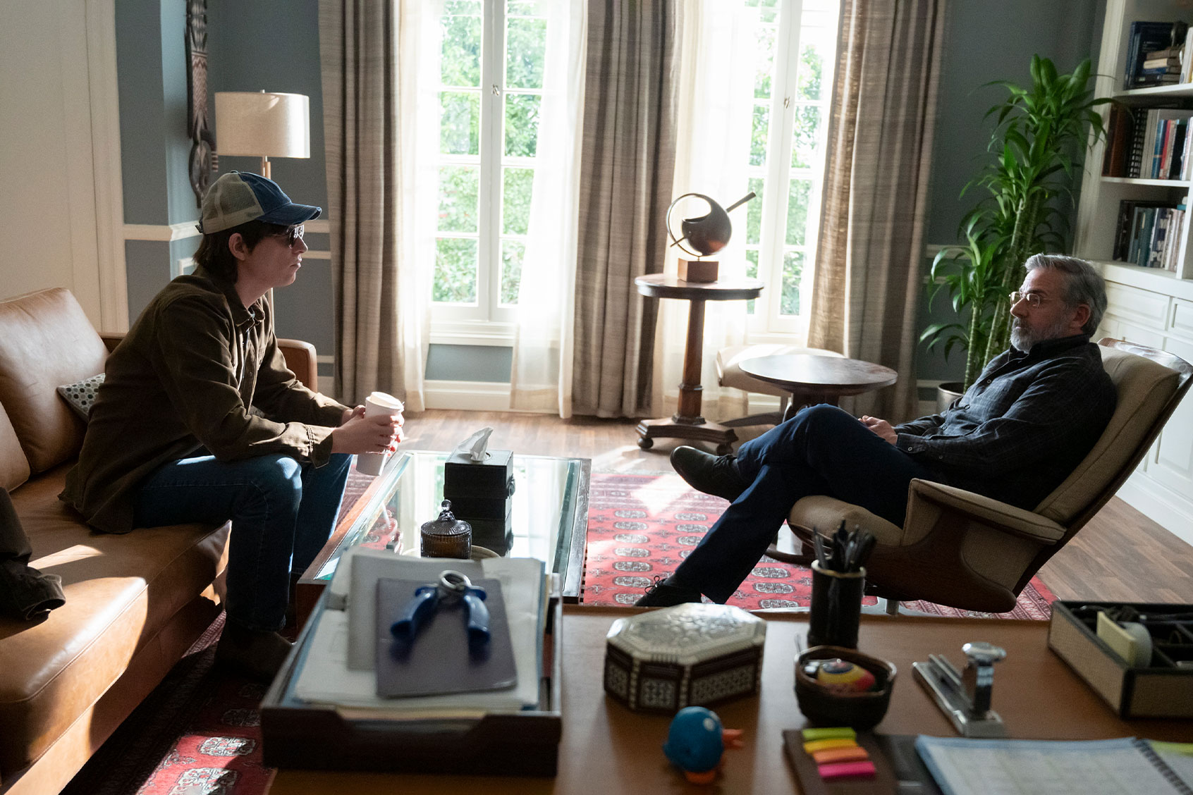 Domhnall Gleeson as Sam Fortner and Steve Carell as Alan Strauss in "The Patient" (Suzanne Tenner/FX)