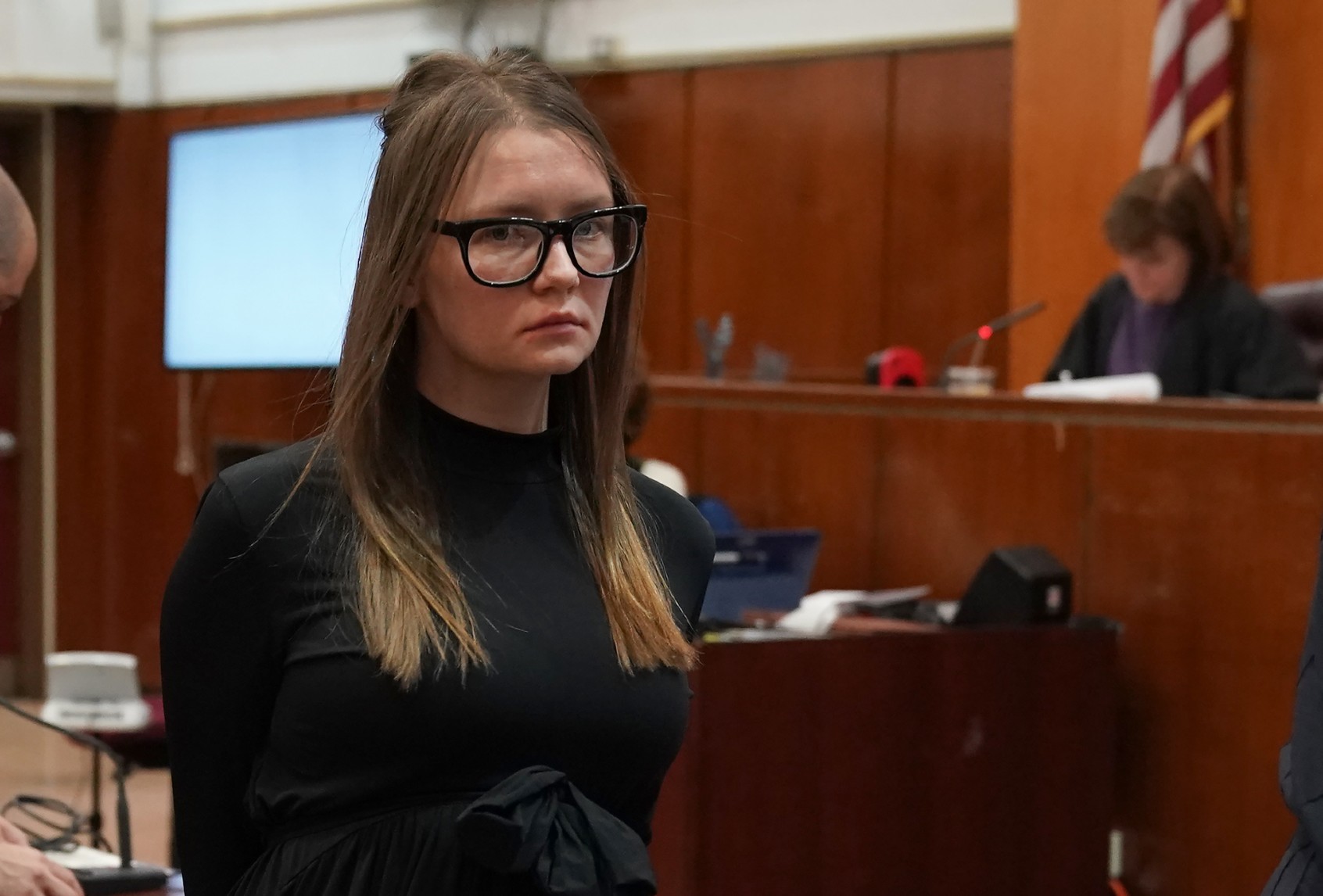 Fake German heiress Anna Sorokin is led away after being sentenced in Manhattan Supreme Court May 9, 2019 following her conviction last month on multiple counts of grand larceny and theft of services. (TIMOTHY A. CLARY/AFP via Getty Images)