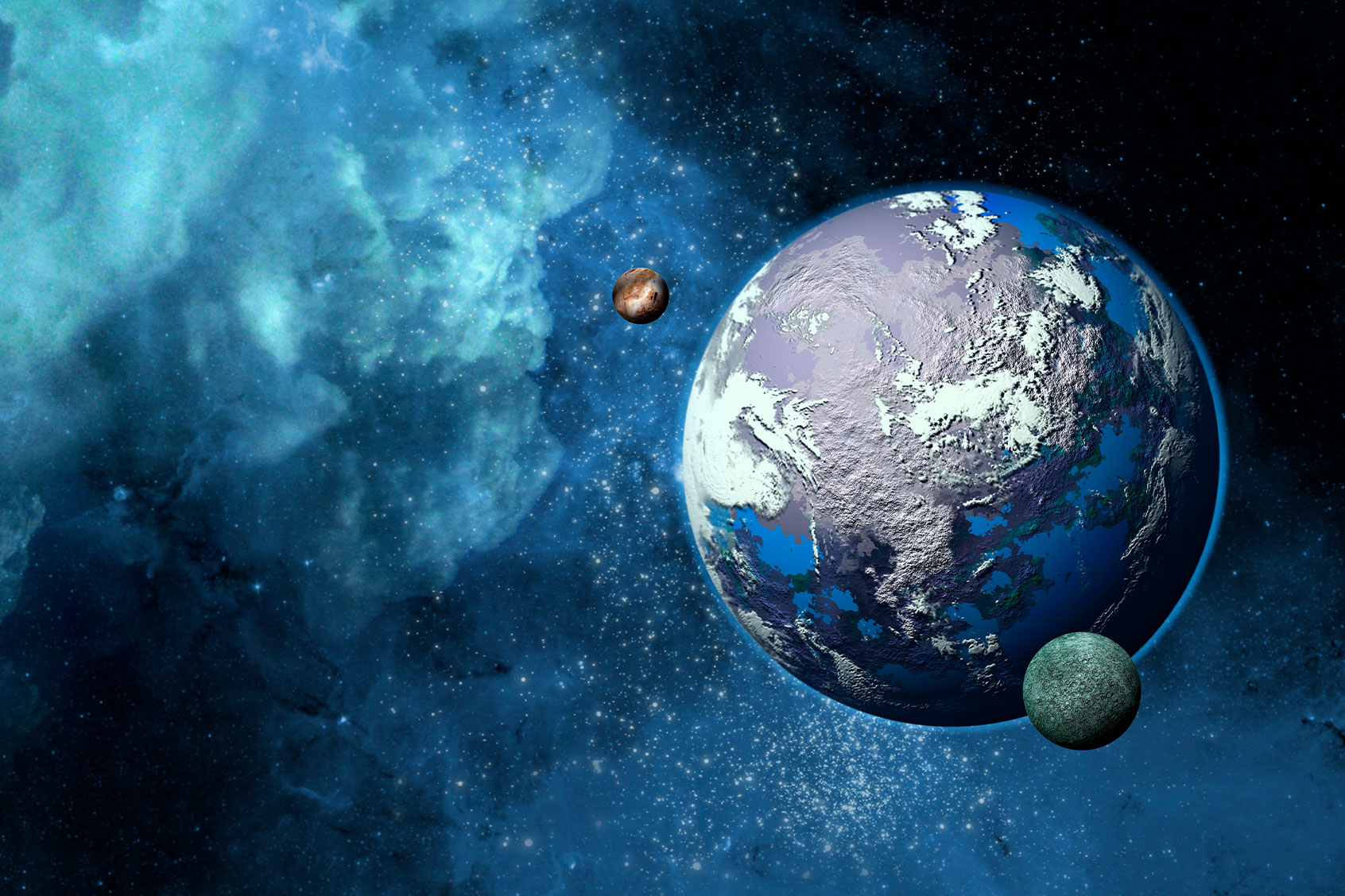 Exoplanet with moons, illustration (Getty Images/PHOTOSTOCK-ISRAEL/SCIENCE PHOTO LIBRARY)