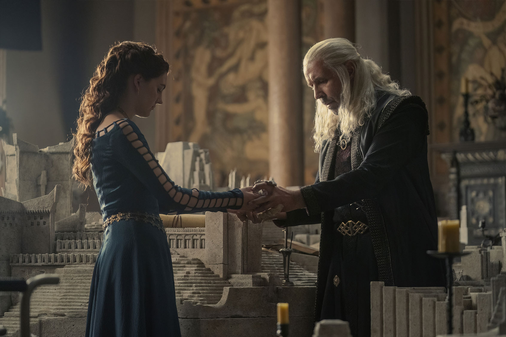 Emily Carey and Paddy Considine in "House of the Dragon" (Ollie Upton / HBO)