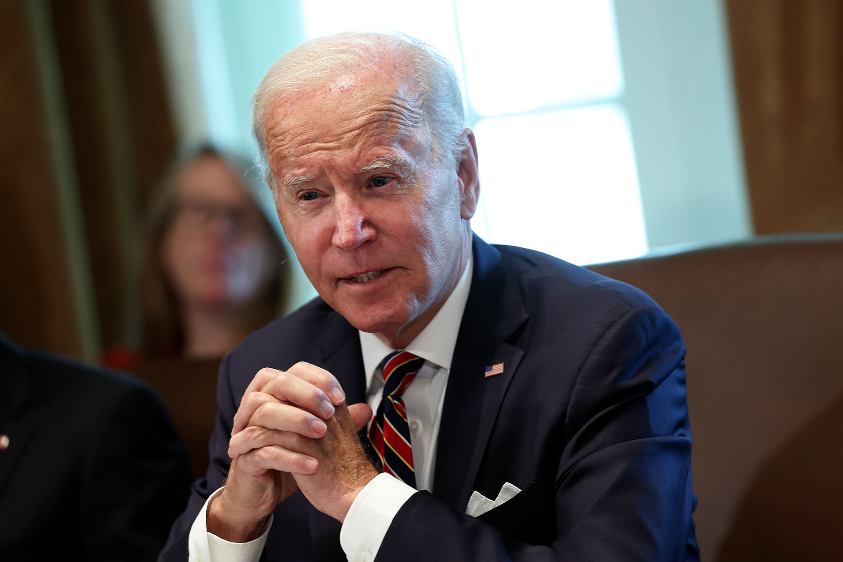 President Joe Biden delivers remarks during a Cabinet Meeting at the White House on September 06, 2022 in Washington, DC. (Kevin Dietsch/Getty Images)