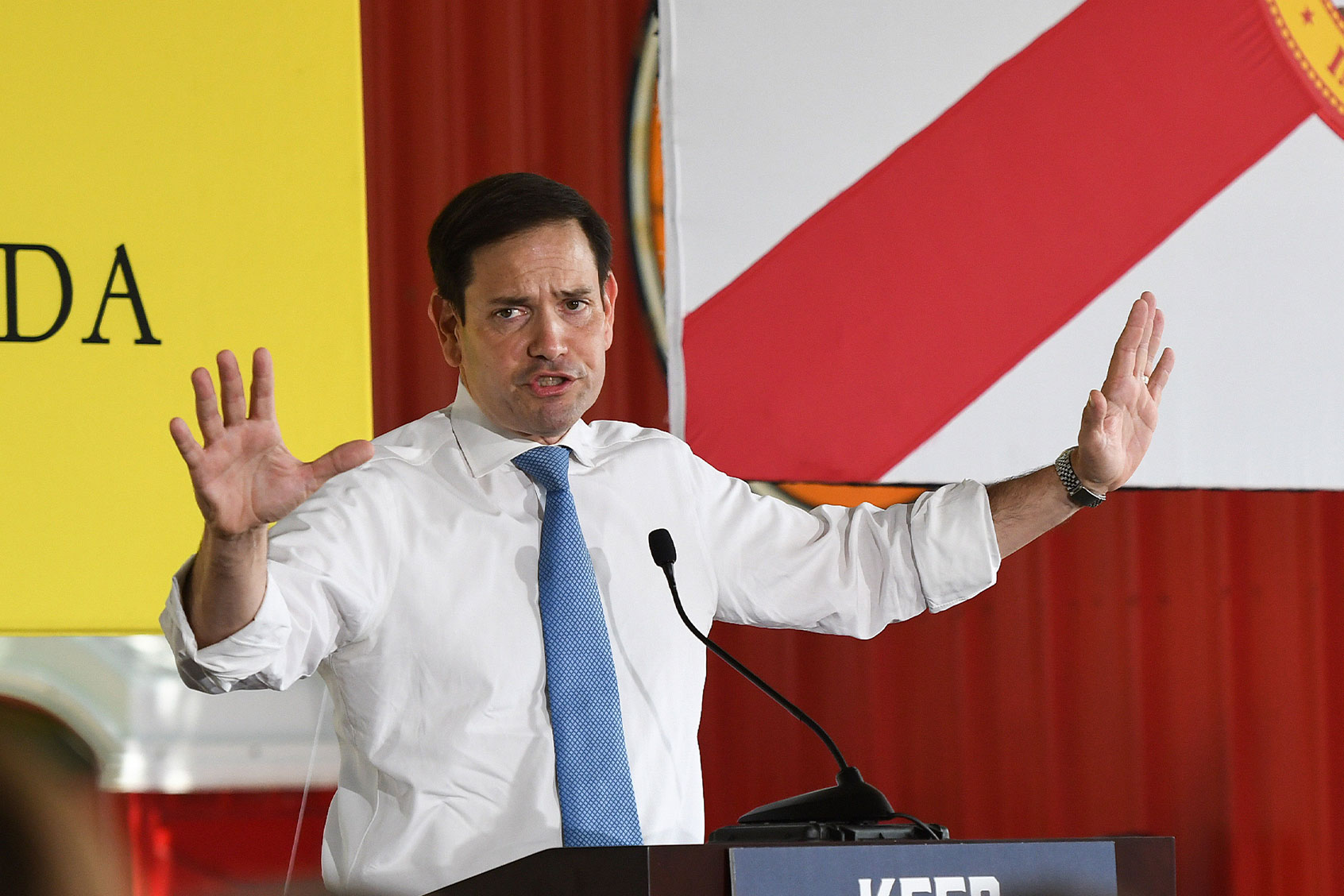U.S. Sen. Marco Rubio speaks to supporters at a campaign stop on the Keep Florida Free Tour at the Horsepower Ranch in Geneva. (Paul Hennessy/SOPA Images/LightRocket via Getty Images)