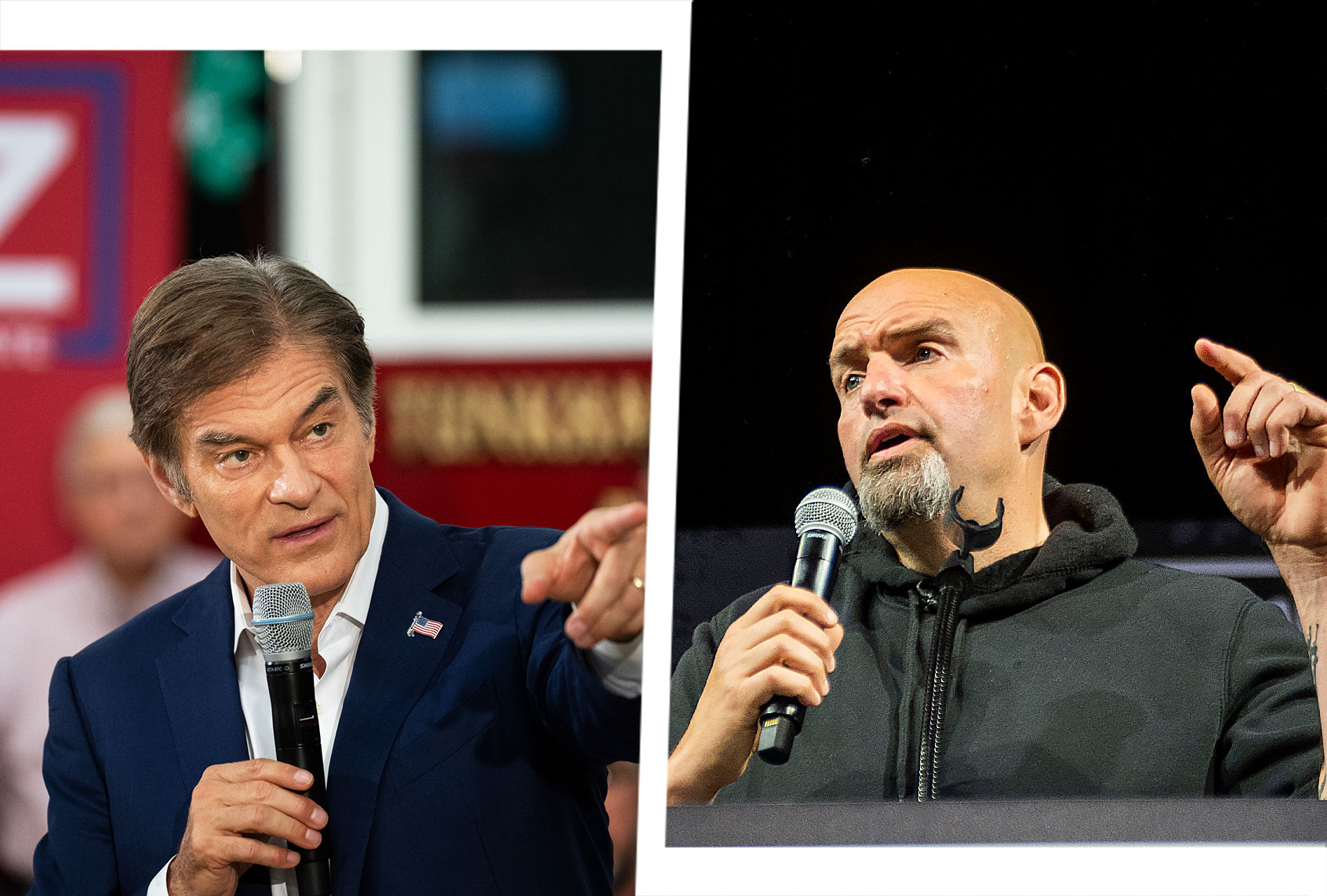 Republican U.S. Senate candidate Mehmet Oz | Democratic Senate candidate Lt. Gov. John Fetterman (D-PA) (Photo illustration by Salon/Getty Images)