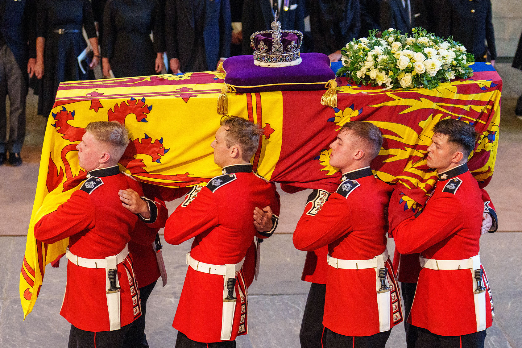 The coffin of Queen Elizabeth II