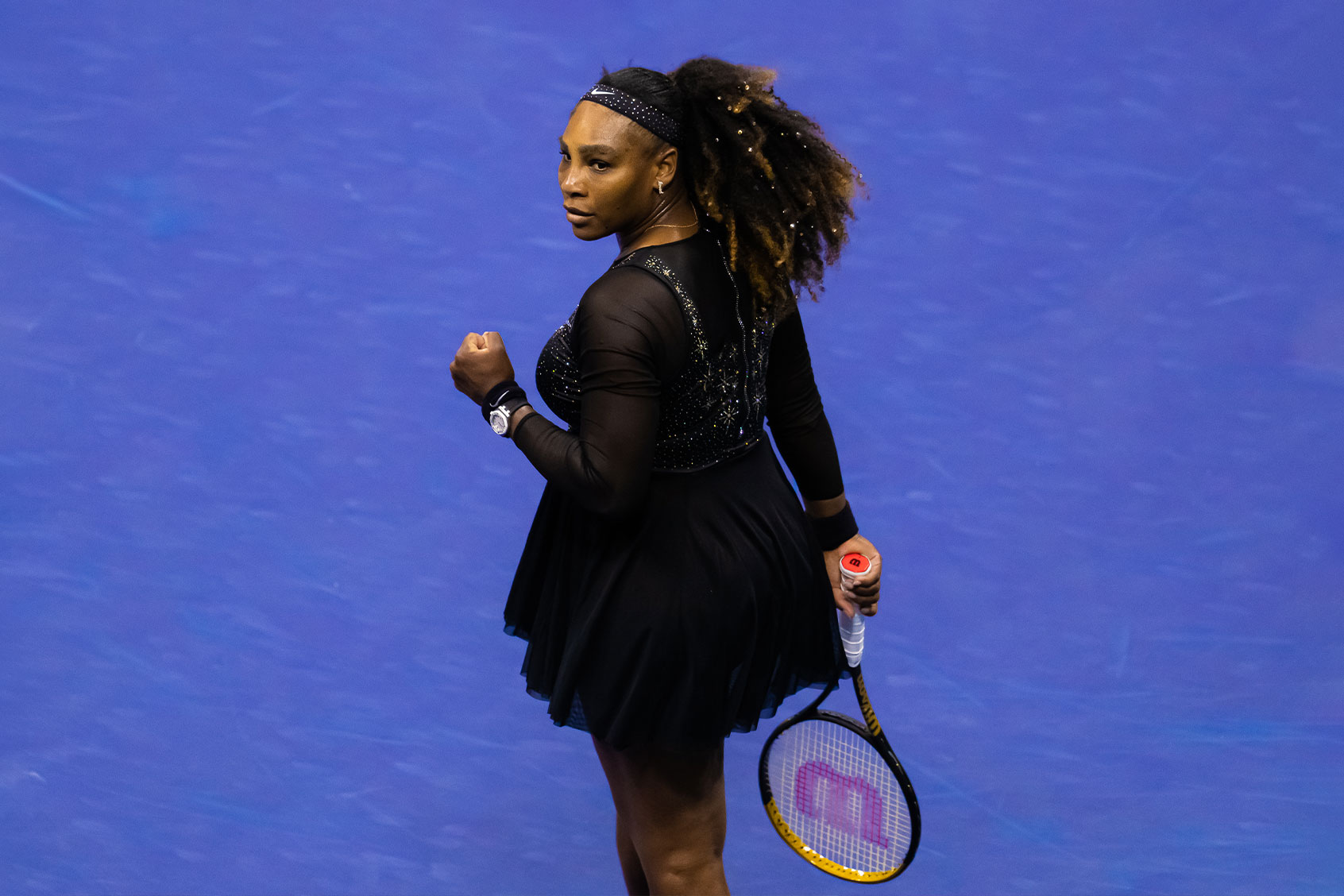 Serena Williams of the United States celebrates winning a point against Anett Kontaveit of Estonia during her second round match on Day 3 of the US Open Tennis Championships at USTA Billie Jean King National Tennis Center on August 31, 2022 in New York City (Robert Prange/Getty Images)