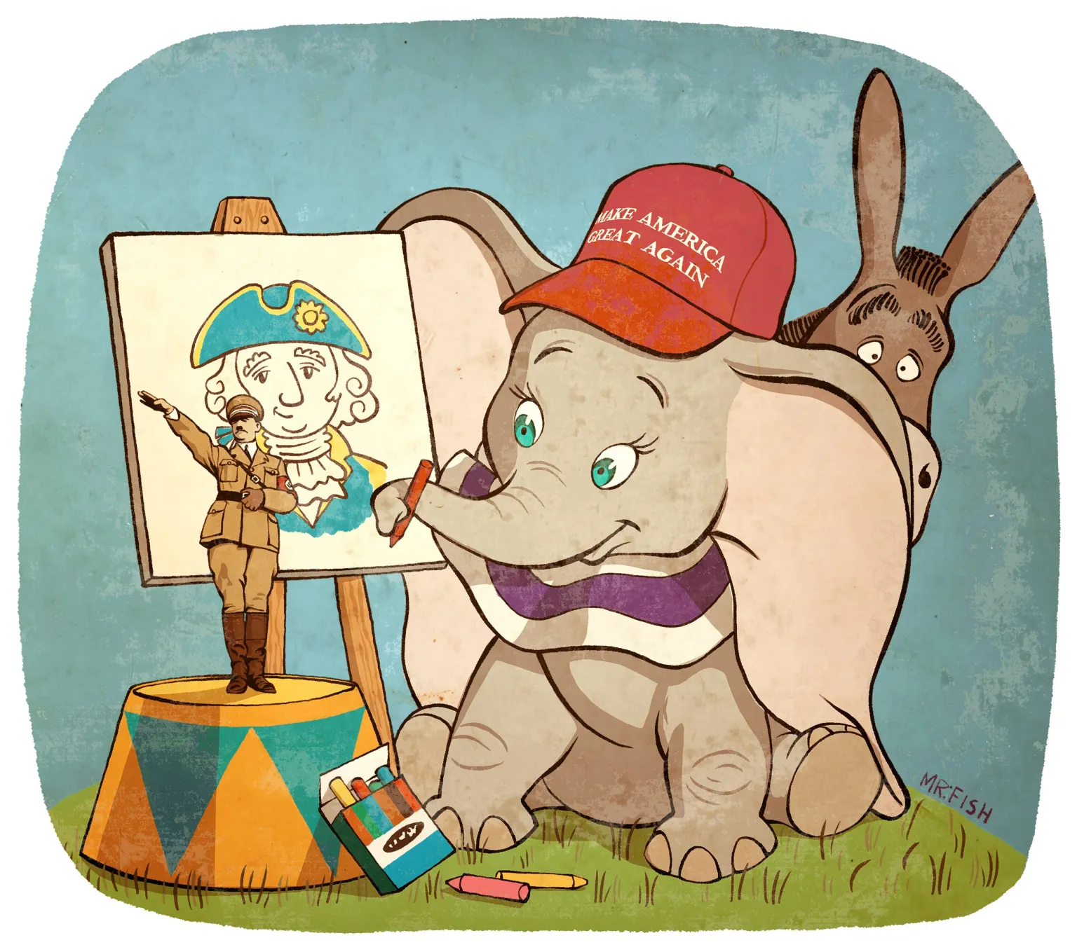 "The Bankruptcy of the Liberal Ass" (Mr. Fish/original to ScheerPost)