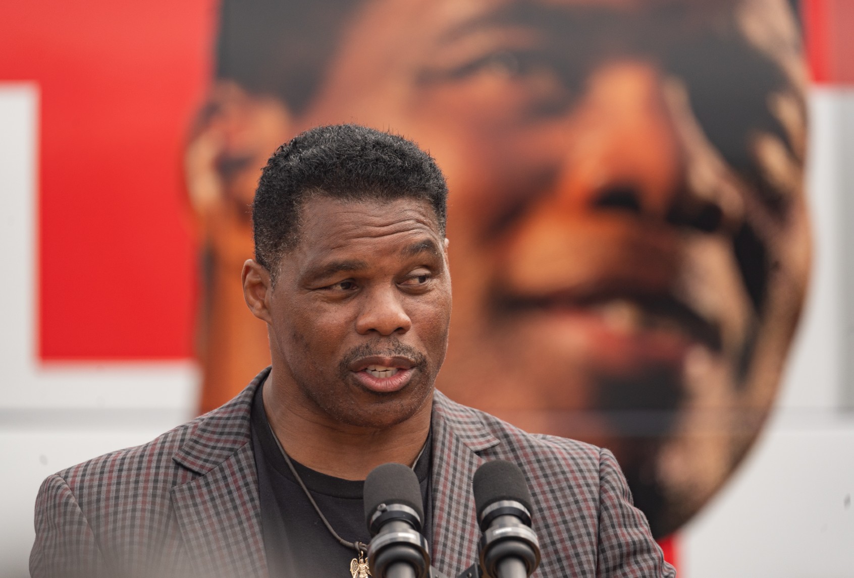 U.S. Republican Senate candidate for Georgia, Herschel Walker speaks at a campaign event on September 9, 2022 in Gwinnett, Georgia (Megan Varner/Getty Images)
