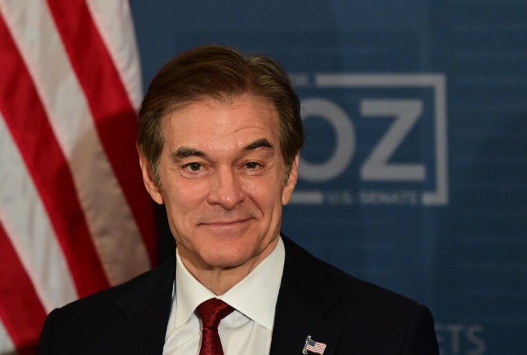 Republican U.S. Senate candidate Dr. Mehmet Oz at Galdos Catering and Entertainment on October 13, 2022 in Philadelphia, Pennsylvania. (Mark Makela/Getty Images)