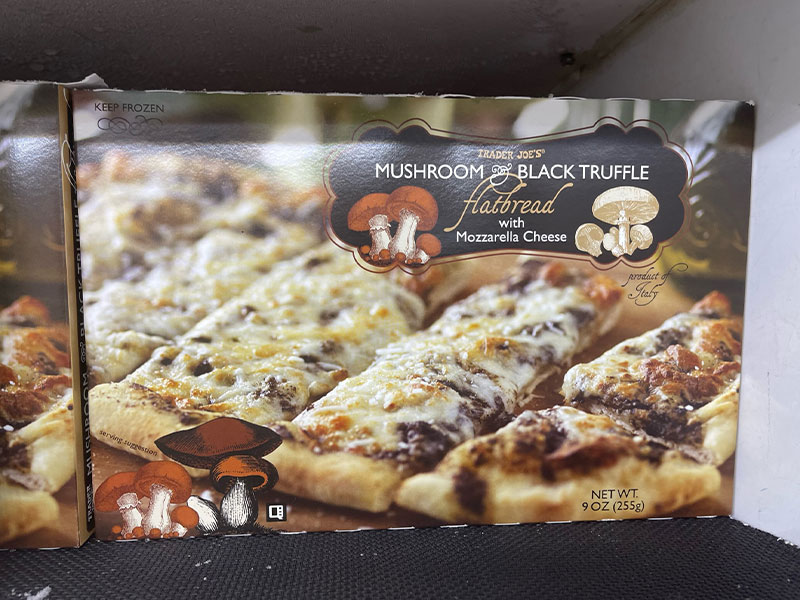 Trader Joe's Mushroom and Black Truffle Flatbread with Mozzarella Cheese