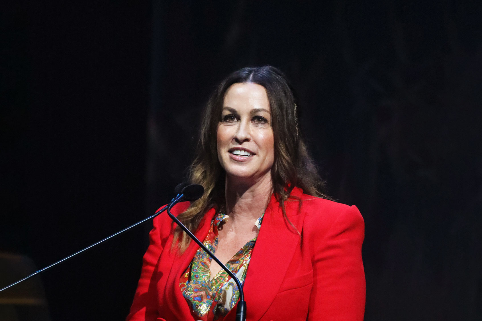 Alanis Morissette, 2022 Inductee speaks onstage during the 2022 Canadian Songwriters Hall Of Fame Gala at Massey Hall on September 24, 2022 in Toronto, Ontario. (Jeremy Chan/Getty Images)