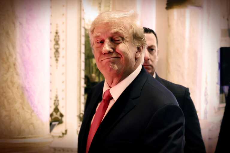 Former U.S. President Donald Trump walks away after speaking to the media during an election night event at Mar-a-Lago on November 08, 2022 in Palm Beach, Florida. (Joe Raedle/Getty Images)