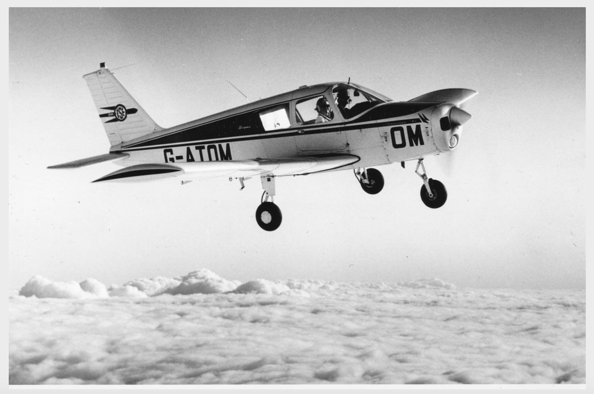 Mary flying ATOM plane