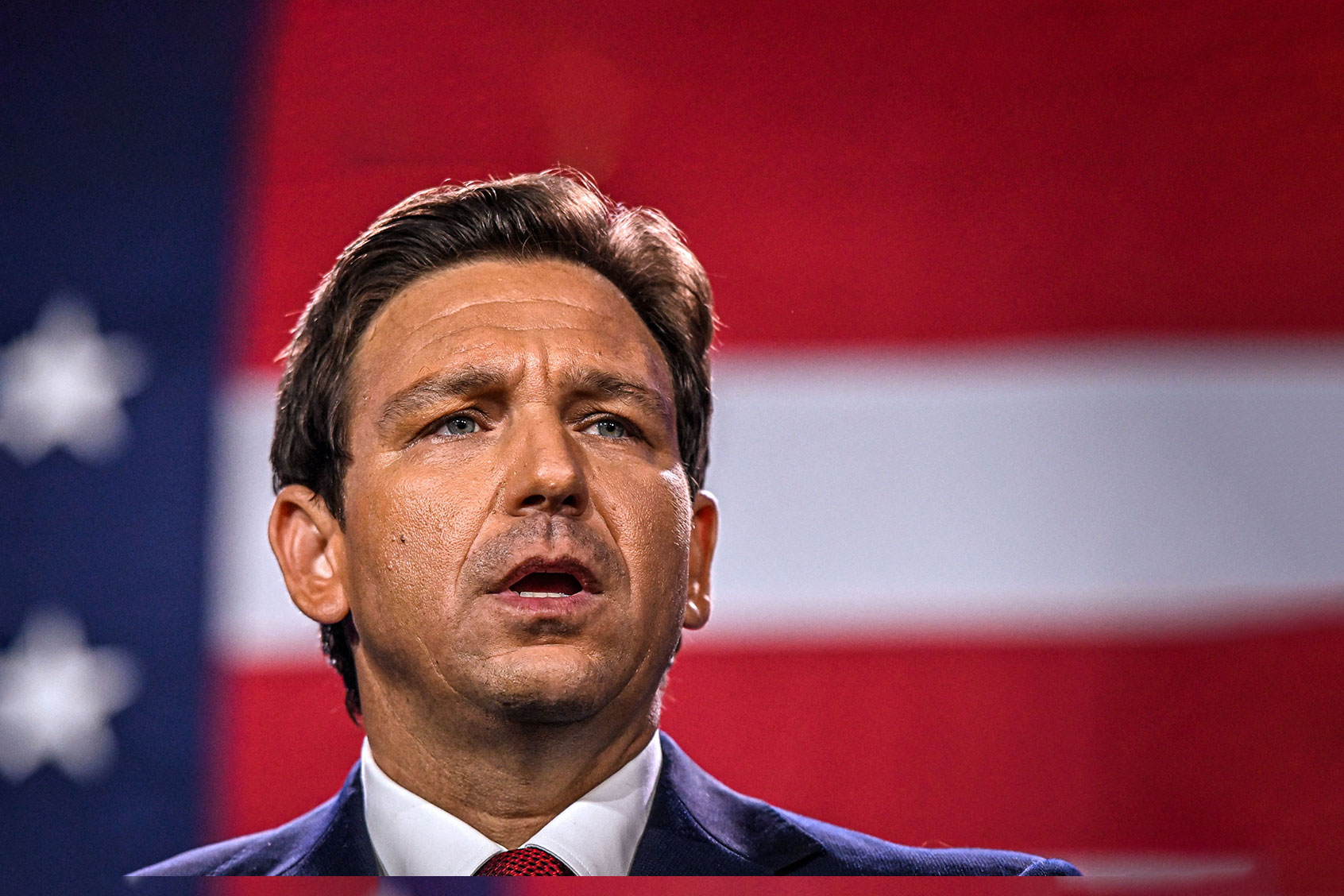 Republican gubernatorial candidate for Florida Ron DeSantis speaks during an election night watch party at the Convention Center in Tampa, Florida, on November 8, 2022. (GIORGIO VIERA/AFP via Getty Images)