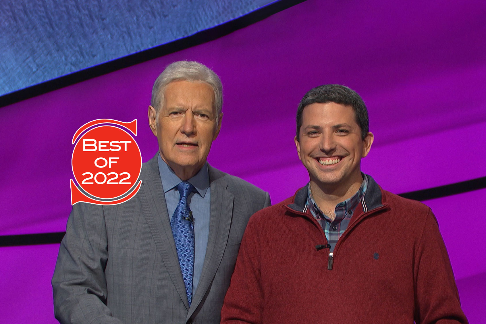 The author with Alex Trebek on the "Jeopardy!" set. (Salon/Courtesy Jeopardy Productions, Inc.)