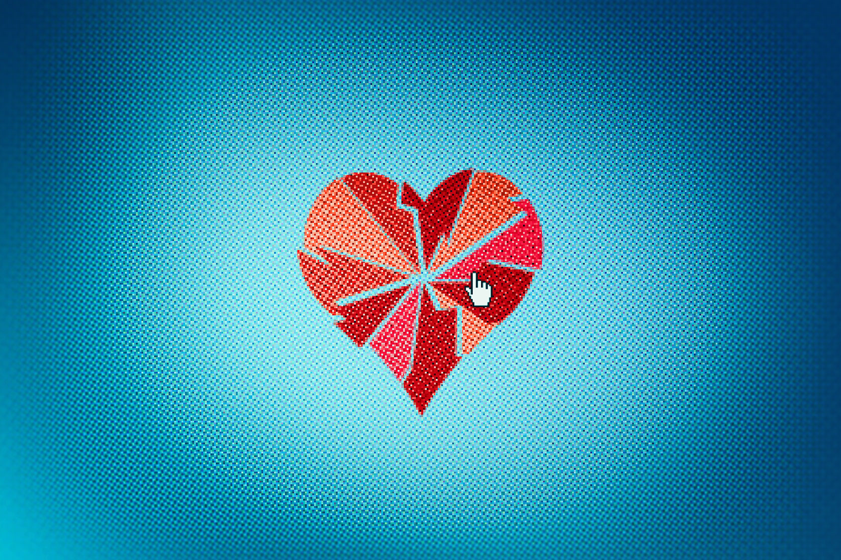 Broken heart on computer screen (Getty Images/SEAN GLADWELL)