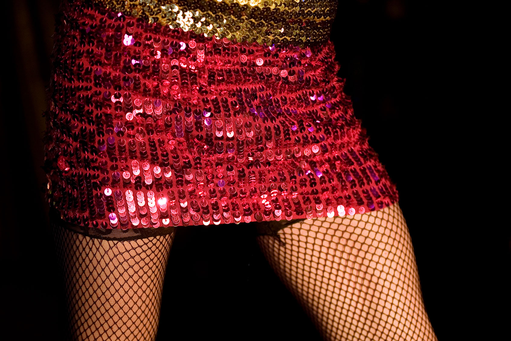 Drag queen in sequin skirt
