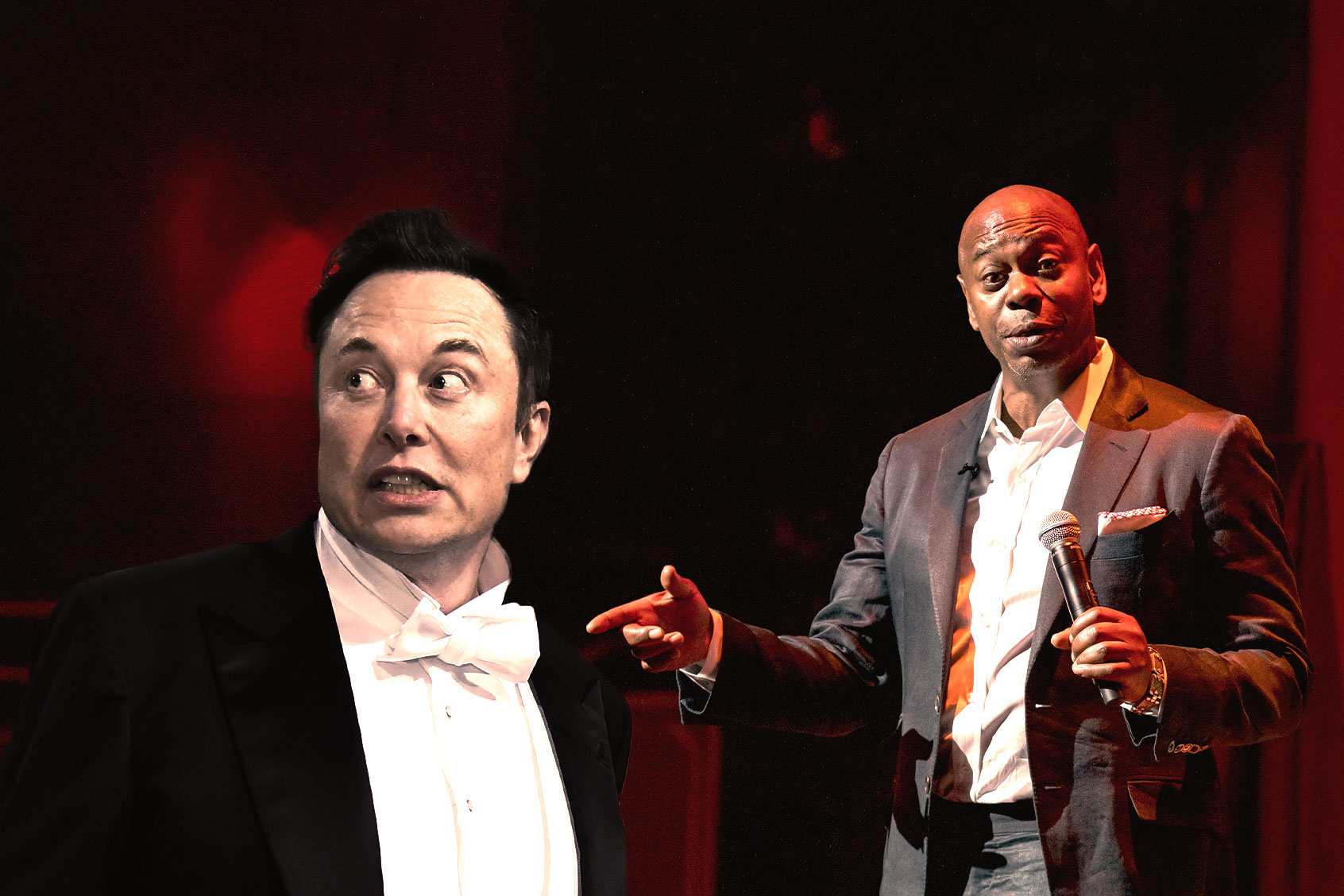 Elon Musk and Dave Chapelle (Photo illustration by Salon/Getty Images)
