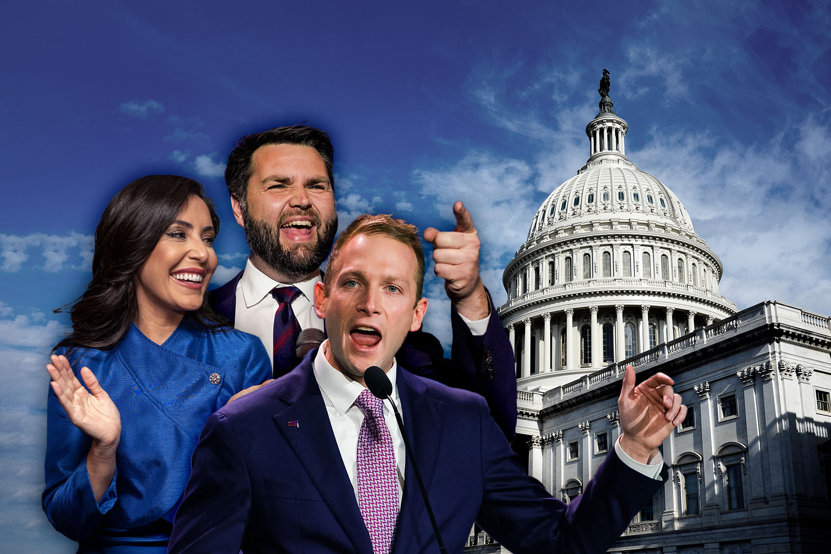 Anna Paulina Luna, JD Vance and Max Miller (Photo illustration by Salon/Getty Images)