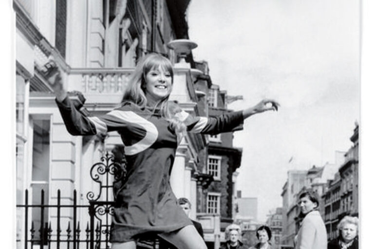 Pattie Boyd in Quorum mini dress (Courtesy of the Pattie Boyd Archive)