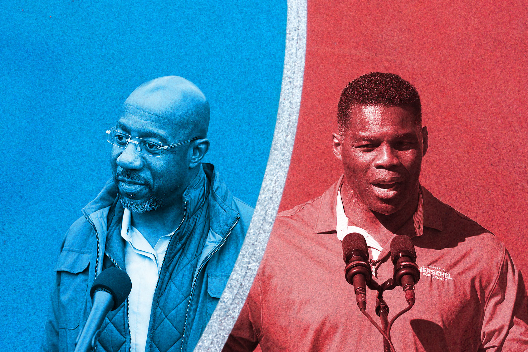 Raphael Warnock and Herschel Walker (Photo illustration by Salon/Getty Images)