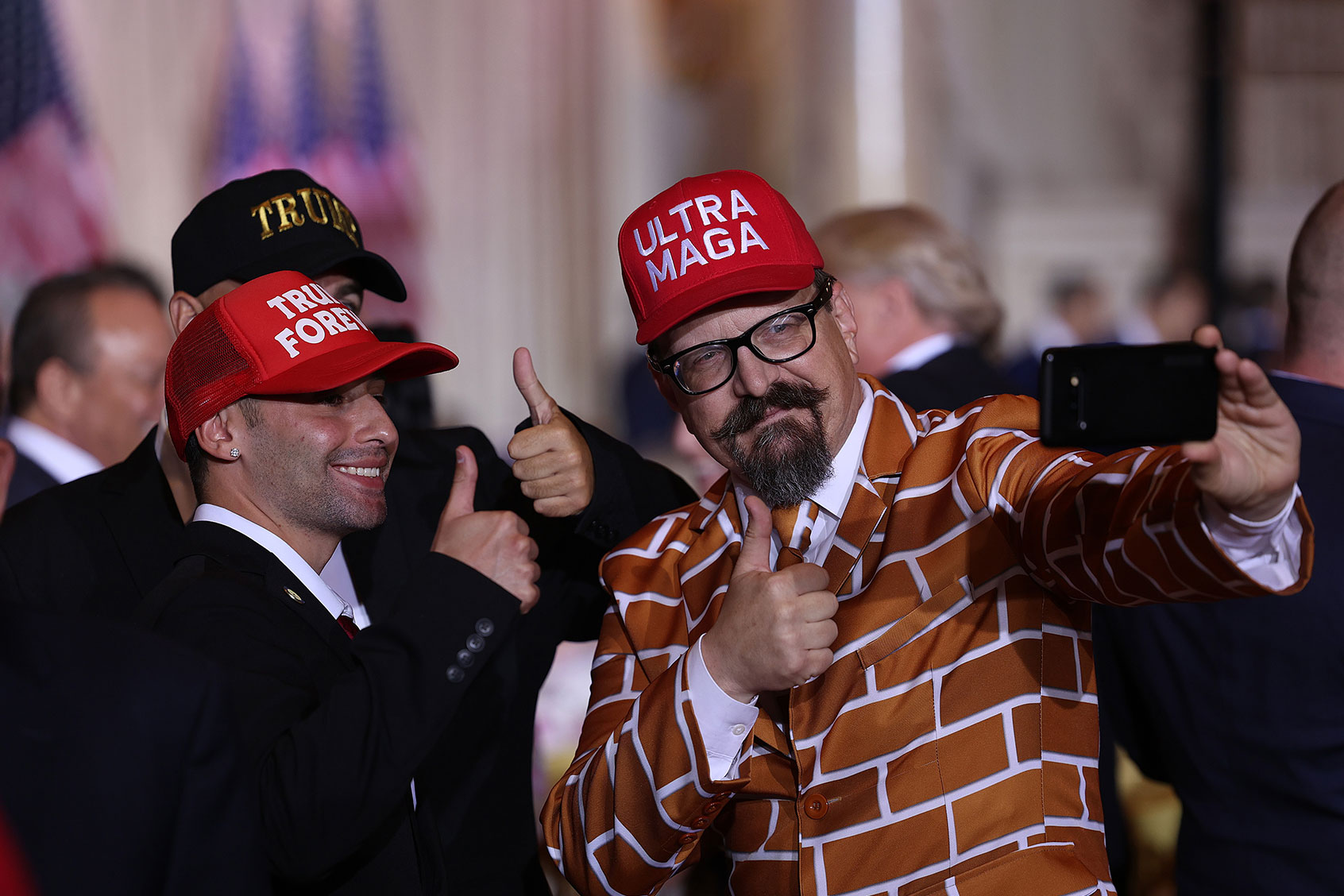 Supporters wait for the arrival of former U.S. President Donald Trump during an event at his Mar-a-Lago home on November 15, 2022 in Palm Beach, Florida. (Joe Raedle/Getty Images)