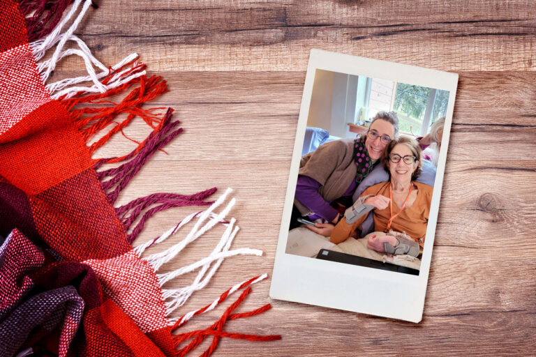 The author with Cai Emmons, wearing one of Cai's scarves. (Photo illustration by Salon/Photo courtesy of the author/Getty Images)