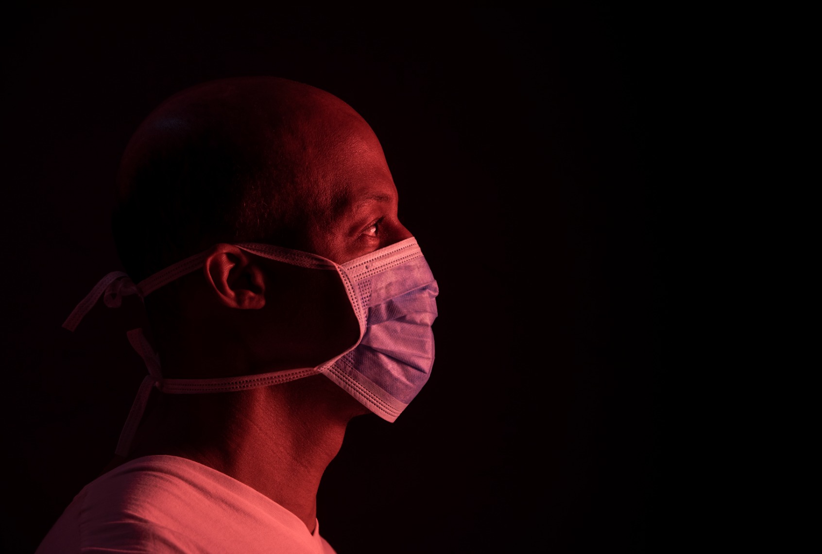African-American man with COVID face mask. (Alberto Duran Photography/Getty Images)
