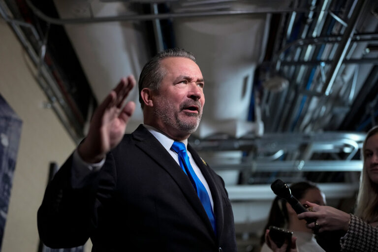 Rep. Don Bacon (R-NE) speaks to reporters on his way to a closed-door GOP caucus meeting at the U.S. Capitol January 10, 2023 in Washington, DC. (Drew Angerer/Getty Images)