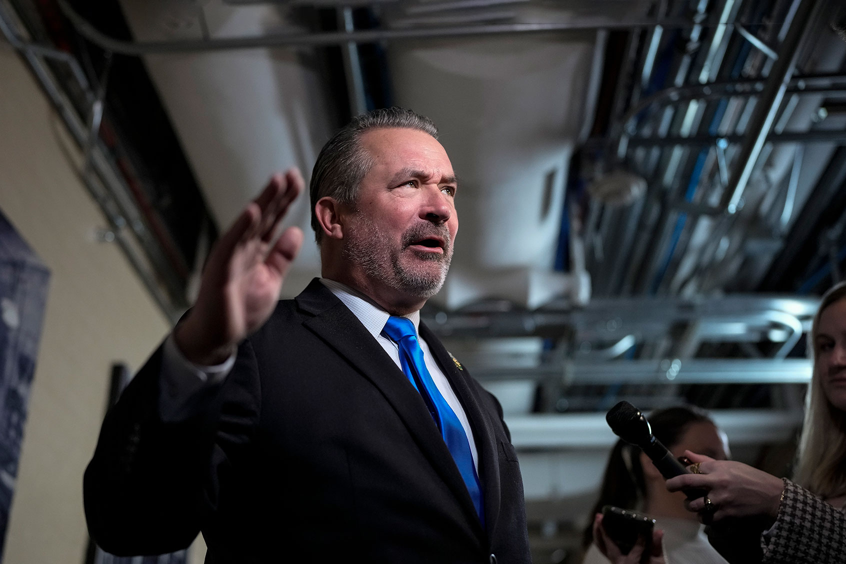 Rep. Don Bacon (R-NE) speaks to reporters on his way to a closed-door GOP caucus meeting at the U.S. Capitol January 10, 2023 in Washington, DC. (Drew Angerer/Getty Images)