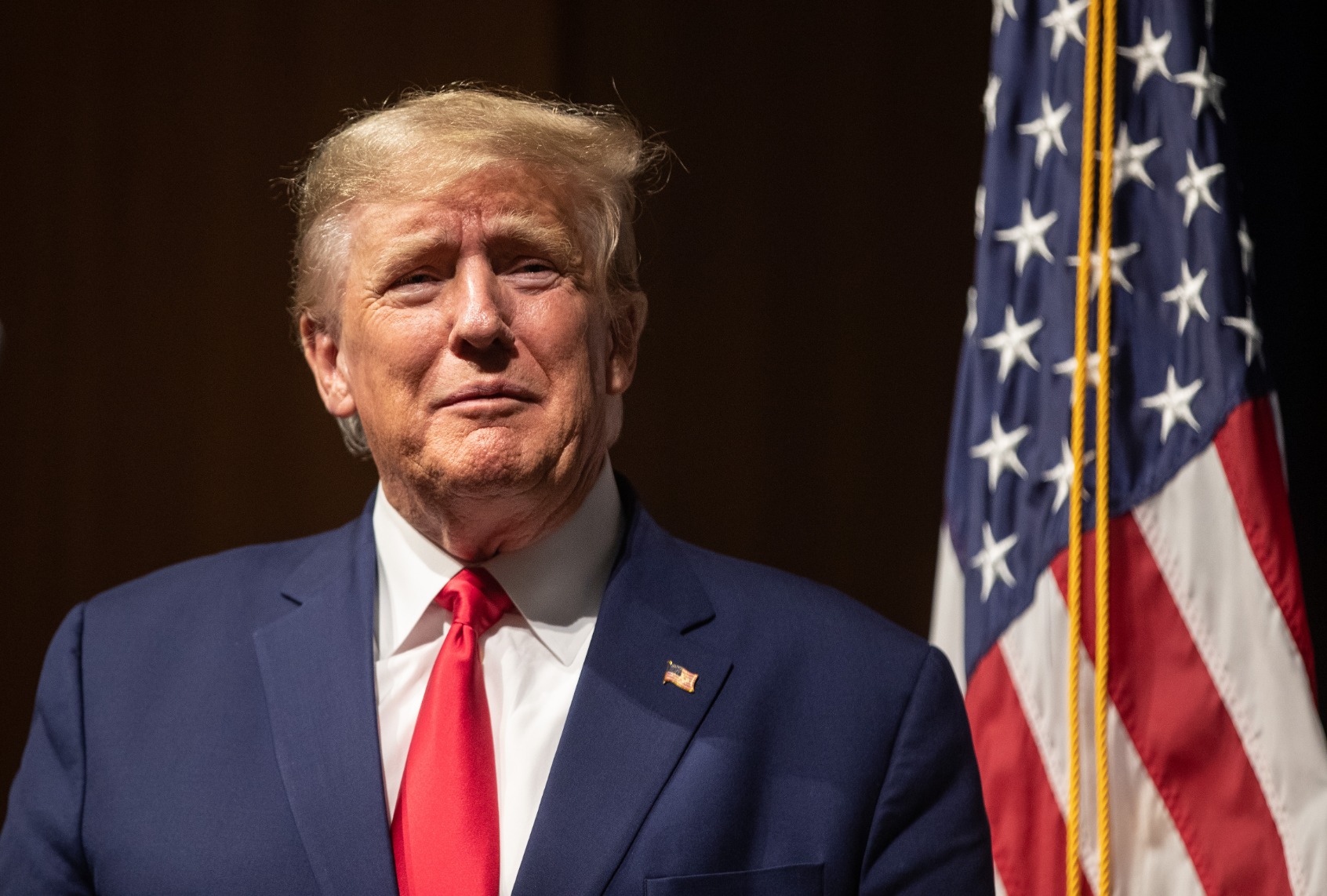 Former President Donald Trump speaks at the New Hampshire Republican State Committee's Annual Meeting on January 28, 2023 in Salem, New Hampshire. (Scott Eisen/Getty Images)