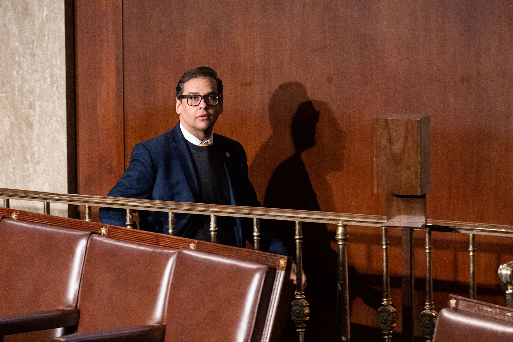 Rep. George Santos, R-N.Y., walks through the House chamber before the start of the 7th failed attempt to elect a speaker in the Capitol on Thursday, January 5, 2023. (Bill Clark/CQ-Roll Call, Inc via Getty Images)