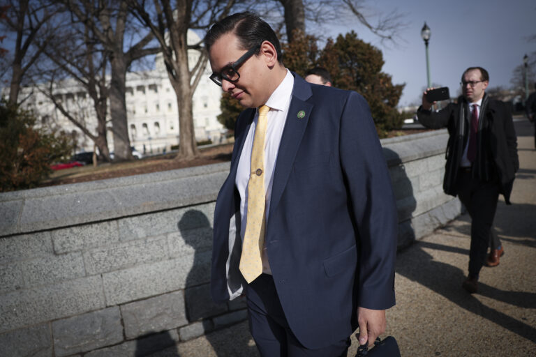 Rep. George Santos (R-NY) leaves the U.S. Capitol on January 12, 2023 in Washington, DC. (Win McNamee/Getty Images)